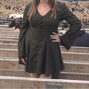 American Rag bell sleeve styled polka dot dress